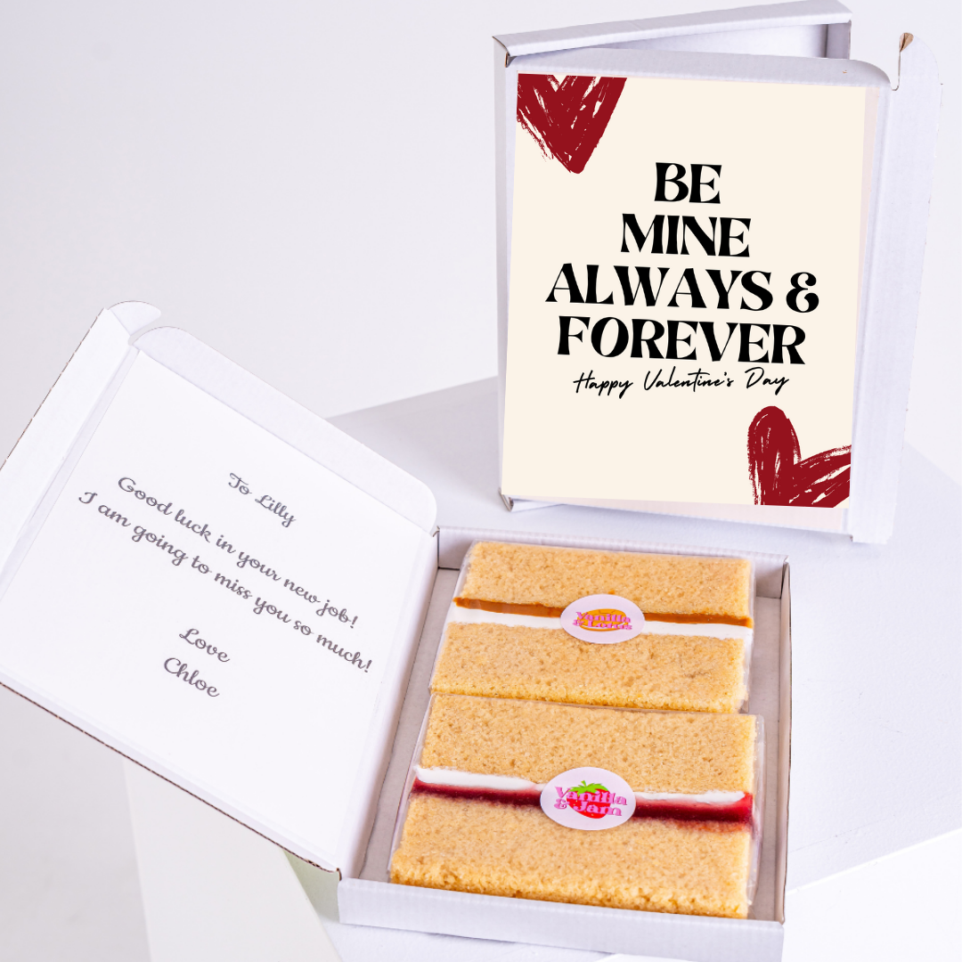 Valentine's Day cake gift with message for Lilly.