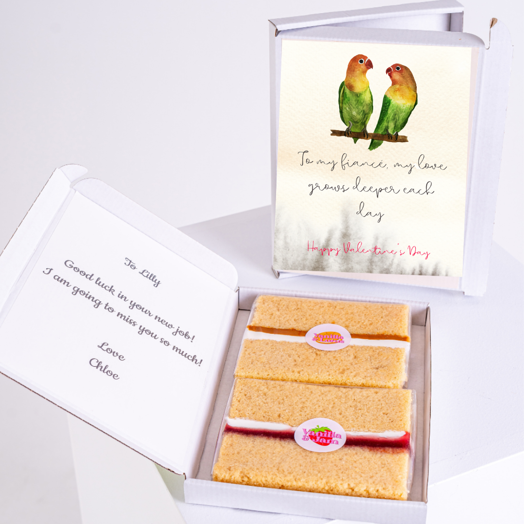 Gift box with cake and Valentine's card for Lilly