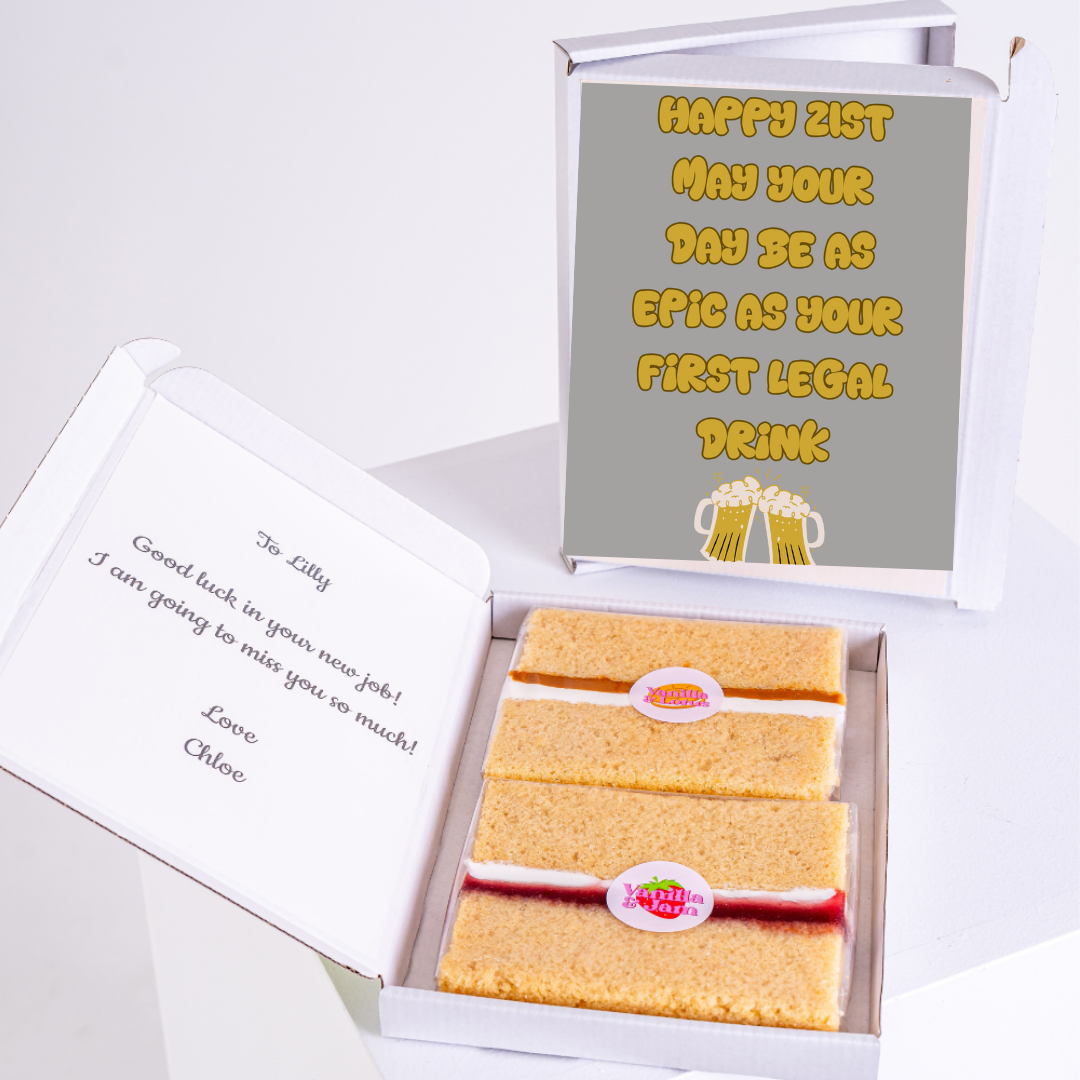 21st birthday cake and note for Lilly