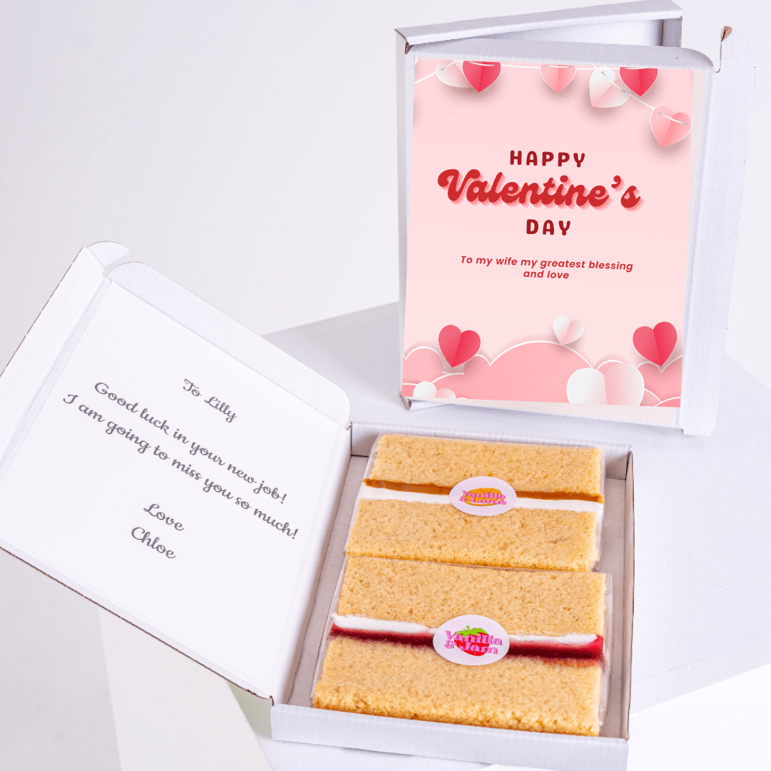 Valentine's Day cake gift box for Lilly