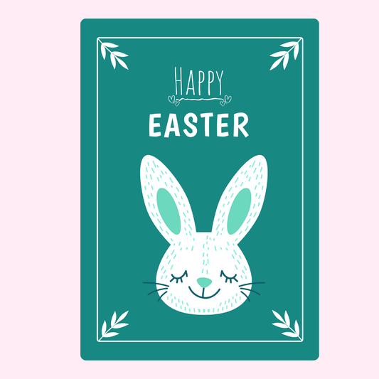 Happy Easter card with bunny face (48)