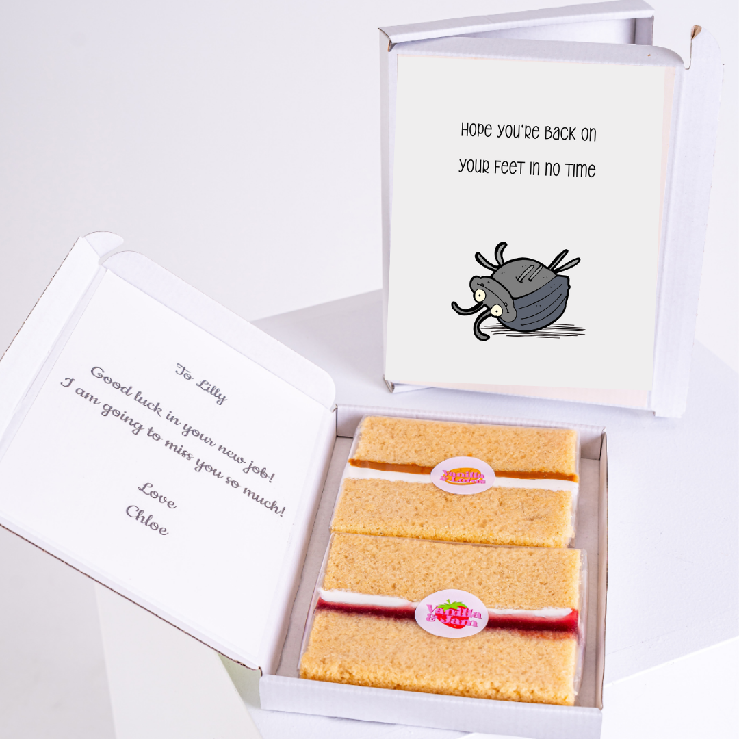 Get well soon cake & card gift for Lilly from Chloe.