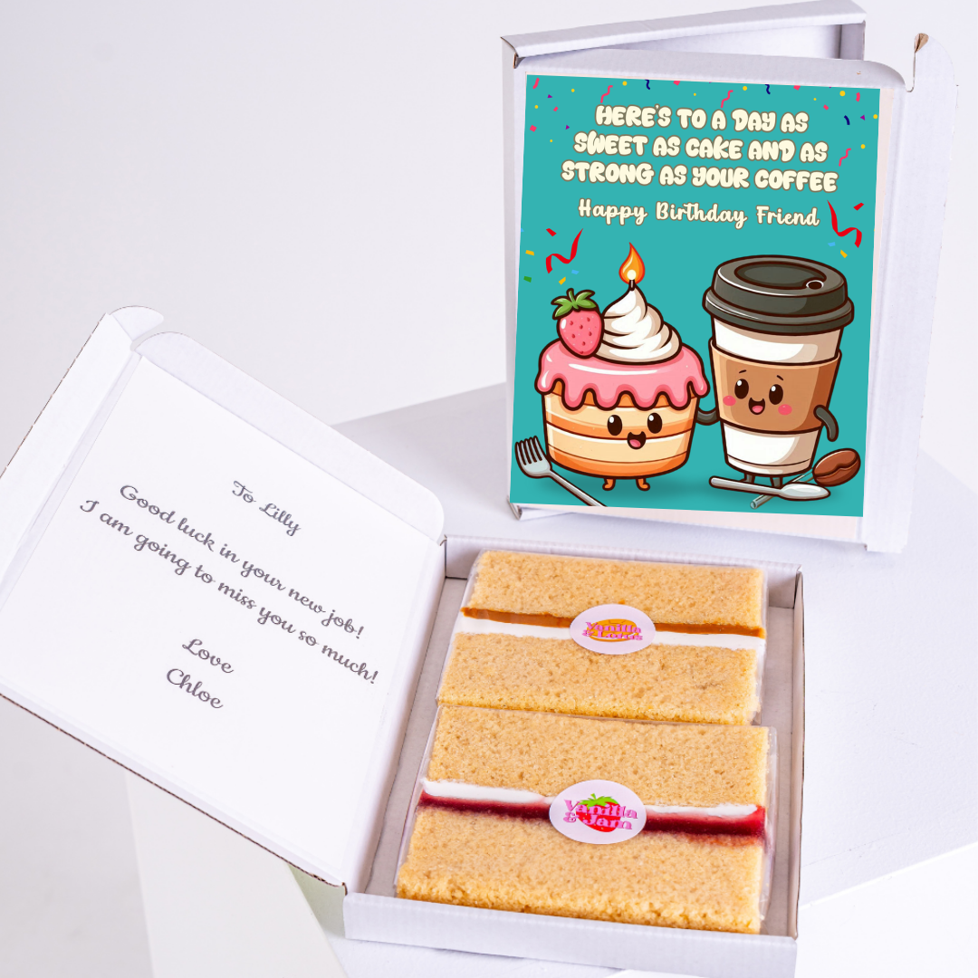 Cake and coffee gift box for Lilly - happy birthday & new job wishes