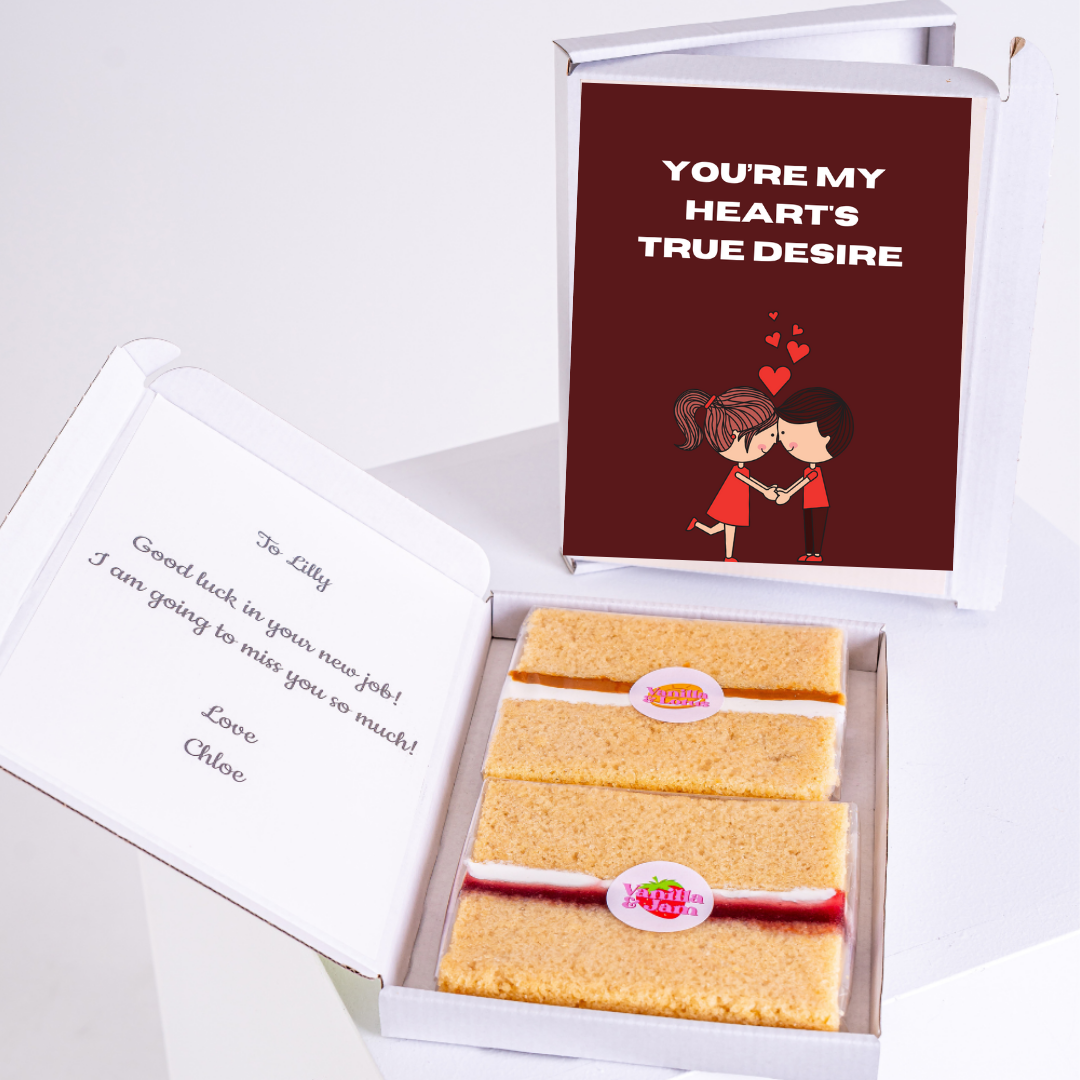 Cake gift box for Lilly with You're My Heart's True Desire card.