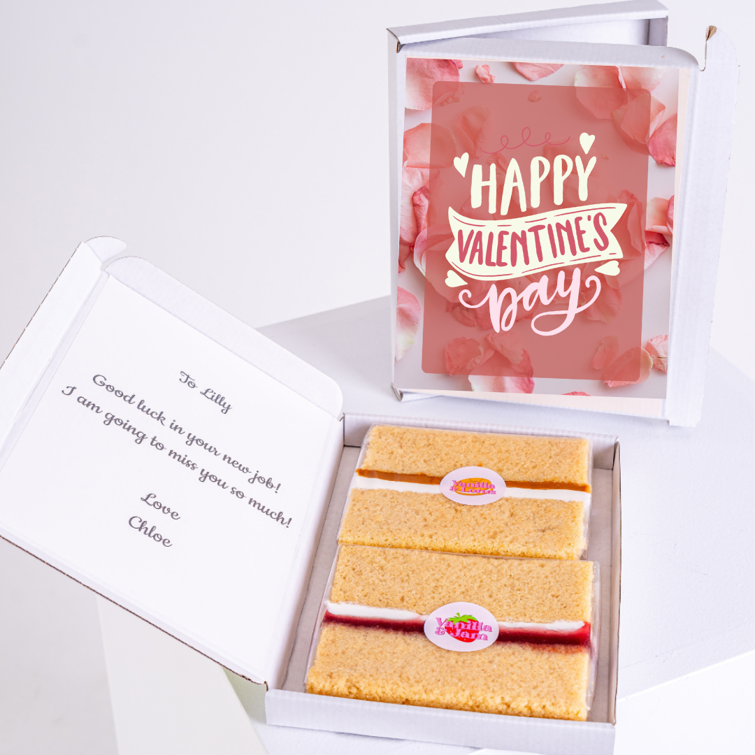 Valentine's Day cake gift box for Lilly, from Chloe.