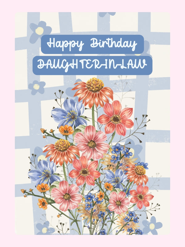 Birthday Blooms Cake Card