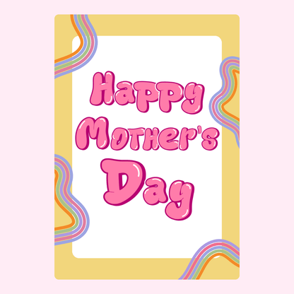 Happy Mother's Day card with rainbow accents