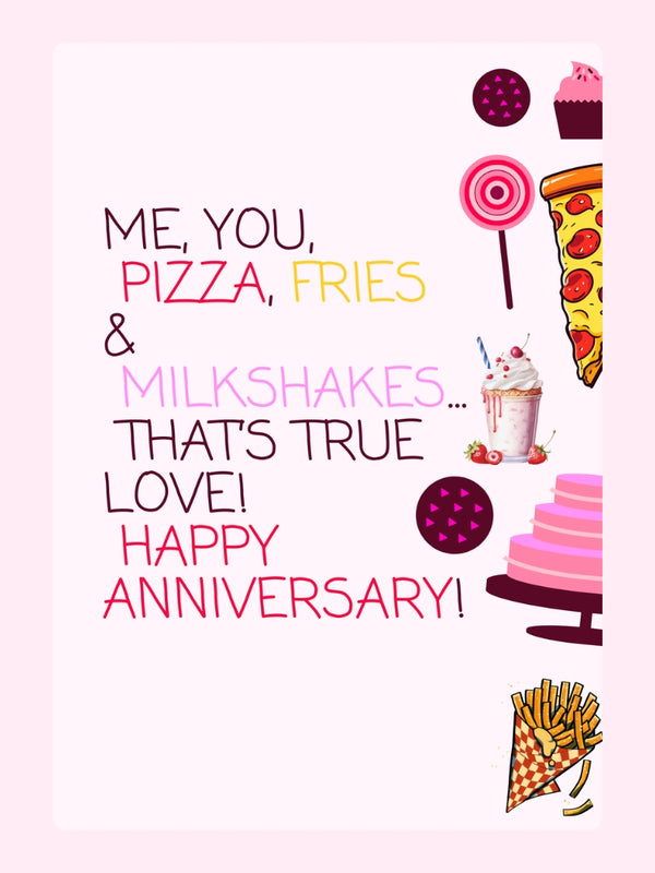 Happy Anniversary Girlfriend Cake Card