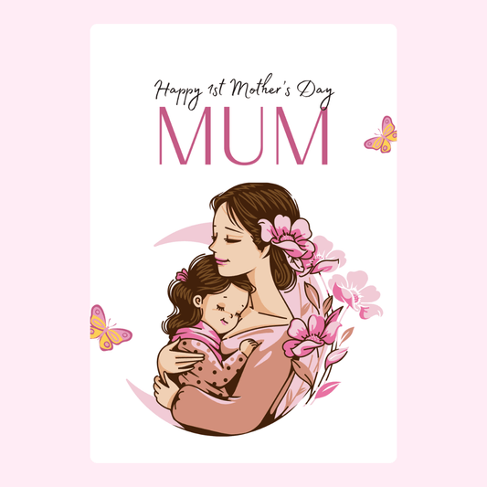 Mum with baby, floral design