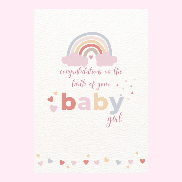 Baby Girl Rainbow Cake Card cake card