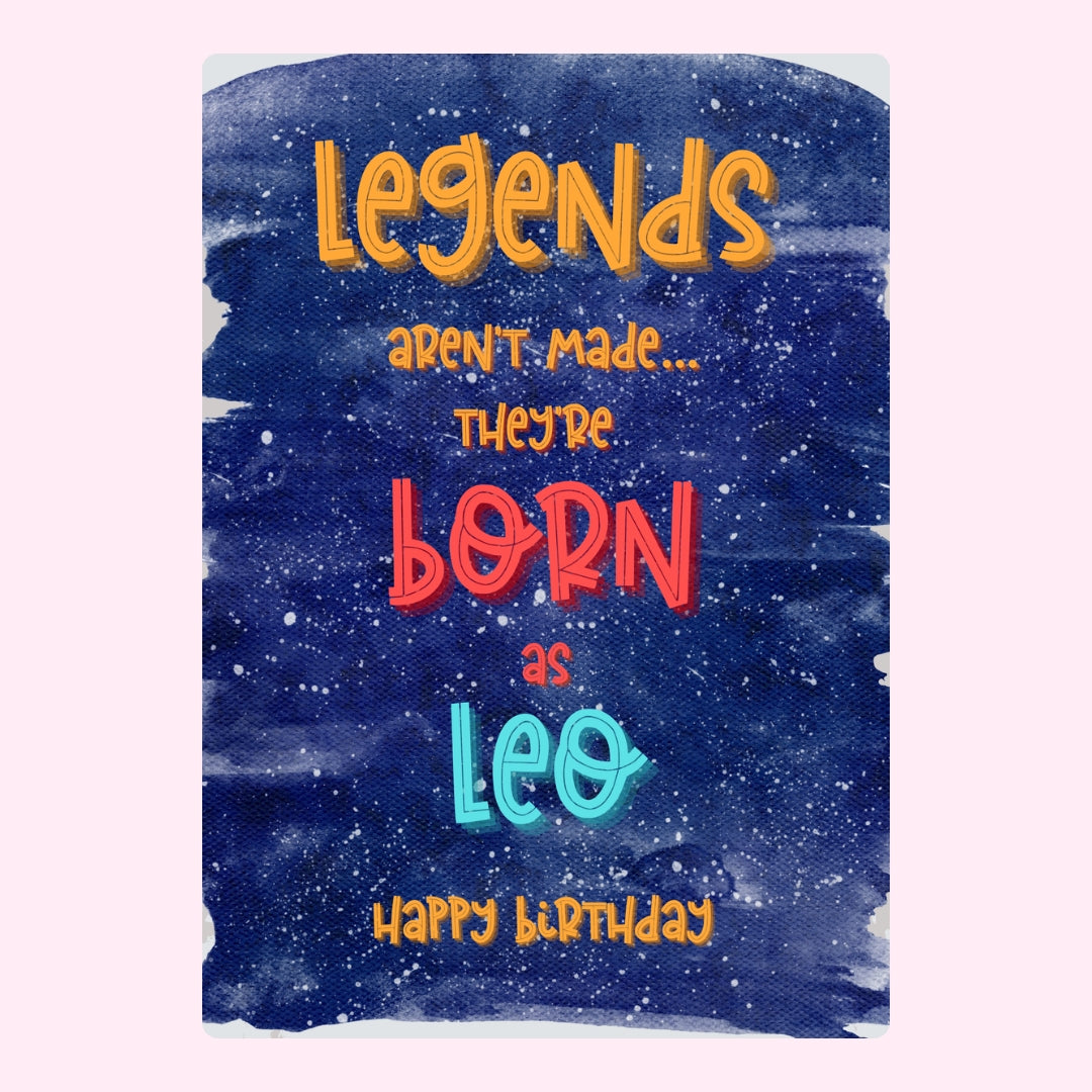 Leo legends birthday design