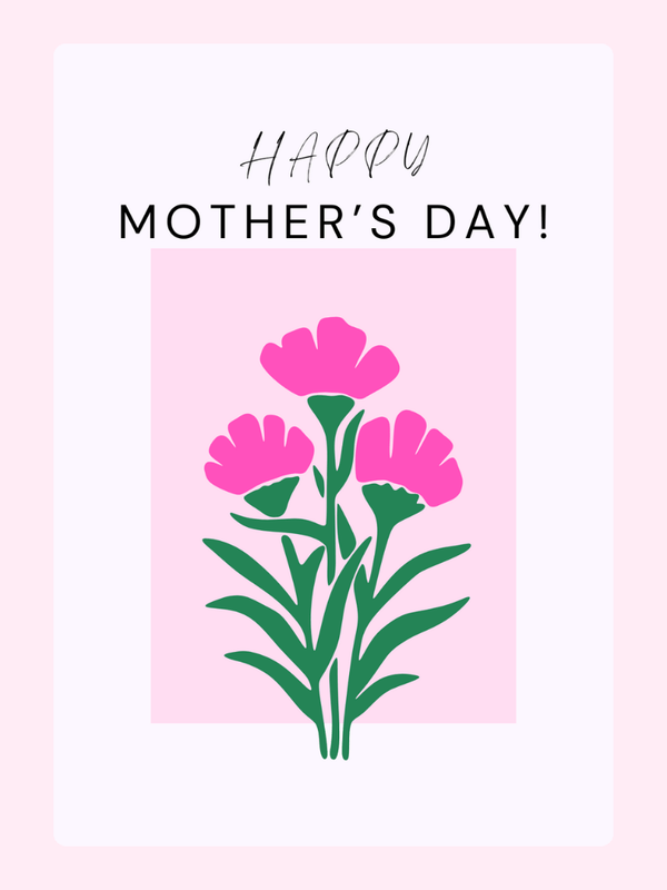 Mother's Day card with pink flowers