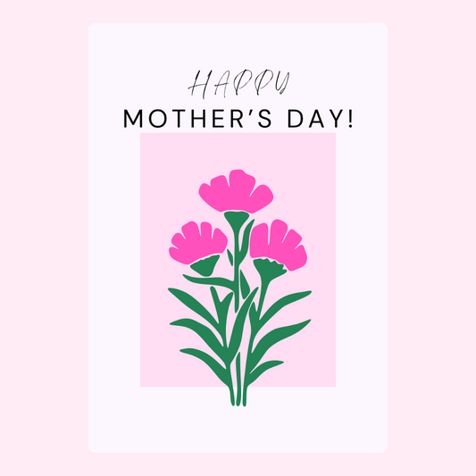 Mother's Day card with pink flowers