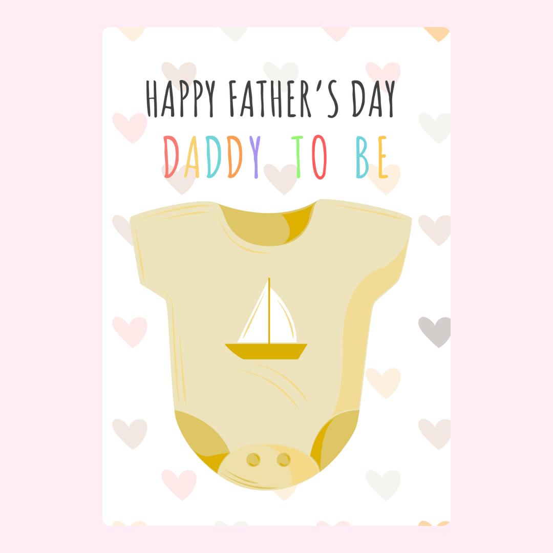 Father's Day card for Daddy to be with baby onesie
