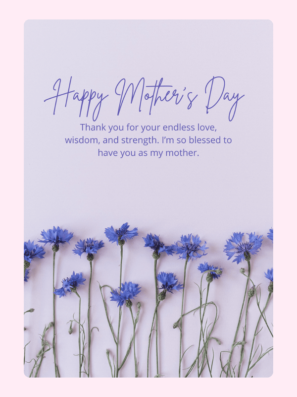 Mother's Day card with blue flowers, Happy Mother's Day message, 4_58e337d9