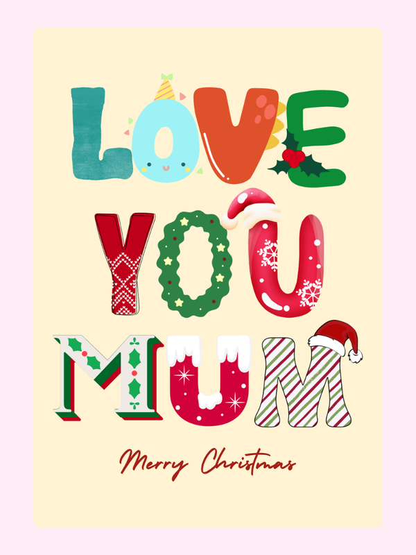 Merry Christmas40 Cake Card, for Mum
