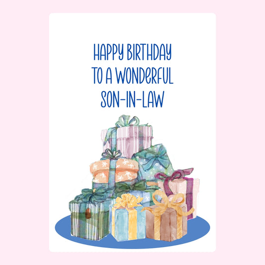 Birthday gift stack design for wonderful son-in-law
