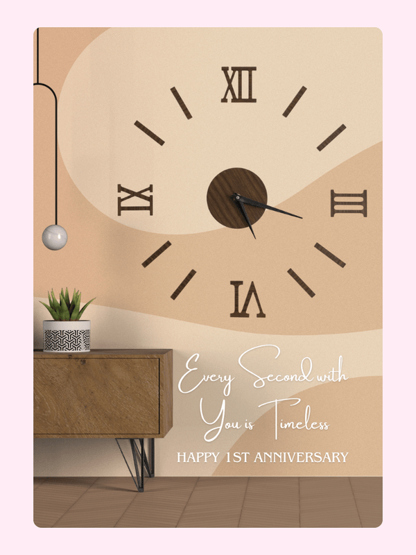 Anniversary clock art with Every Second with You is Timeless