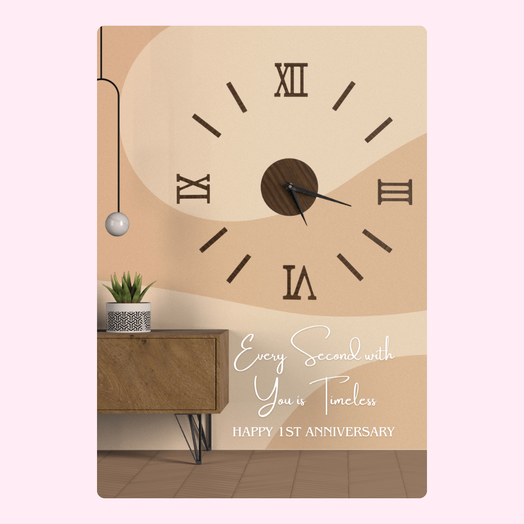 Anniversary clock art with Every Second with You is Timeless