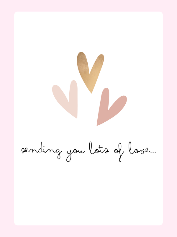 Love card with hearts