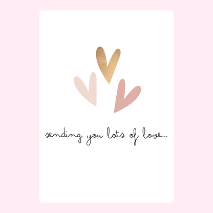 Love card with hearts