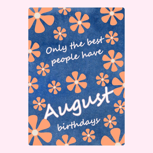 Blue August birthday design