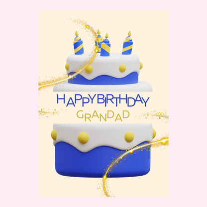 Happy Birthday Grandad cake image.