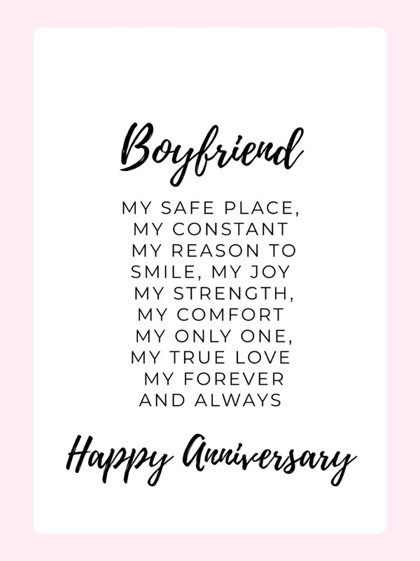 Happy Anniversary Boyfriend Cake Card
