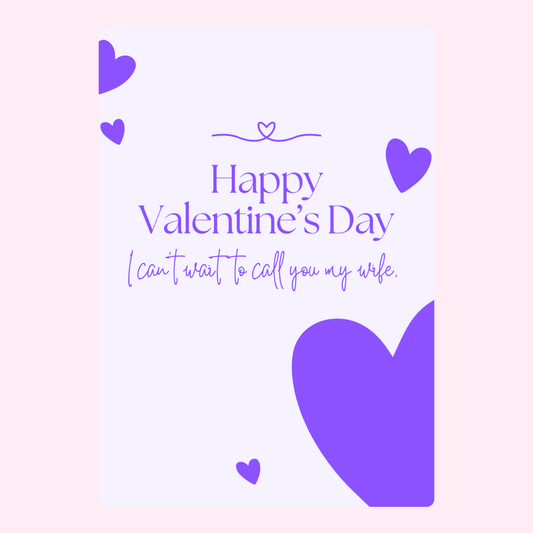 Happy Valentine's Day with hearts.