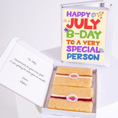 Cake gift with July card