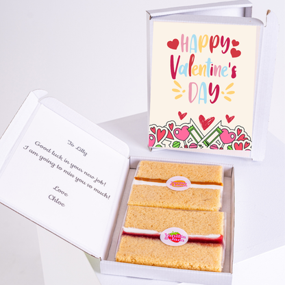 Valentine's Day cake gift with message for Lilly