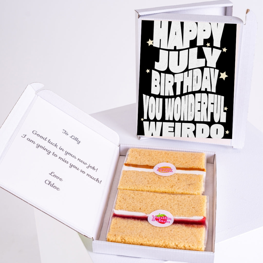 July birthday cake gift box