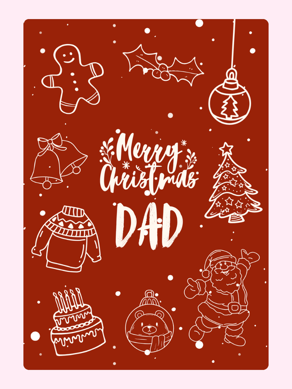 Merry Christmas Dad Cake Card