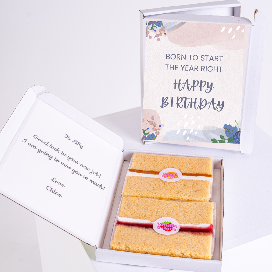 Birthday cake gift box for Lilly with Happy Birthday message