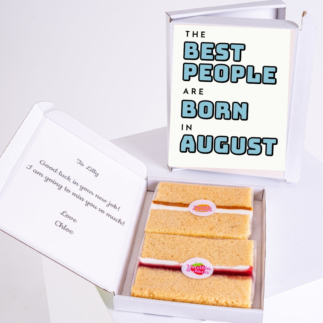 August best people design with vanilla sponge slices
