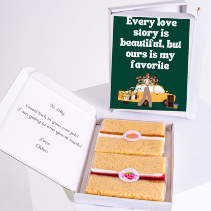 Every love story cake & card.