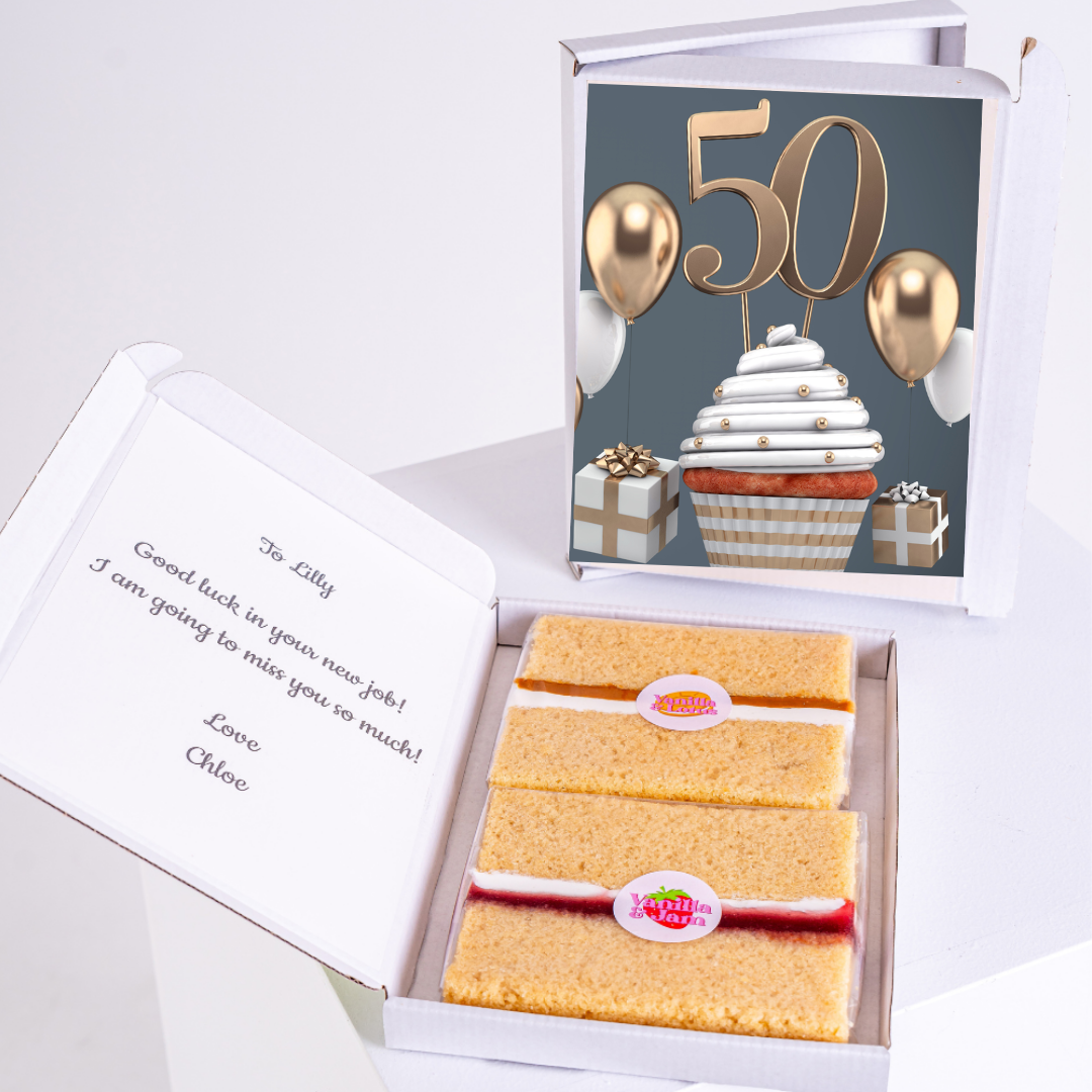 50th birthday cake gift for Lilly with note and image, 52_118eff20