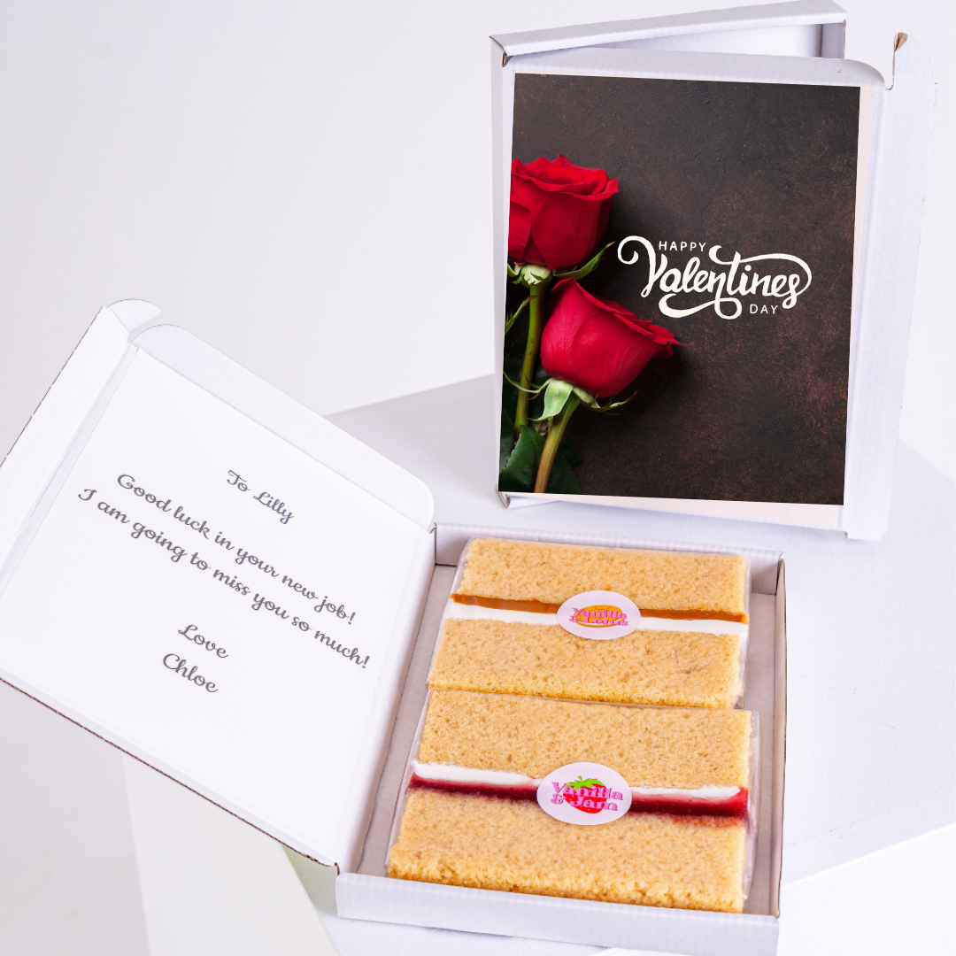 Valentines Day cake & roses gift for Lilly