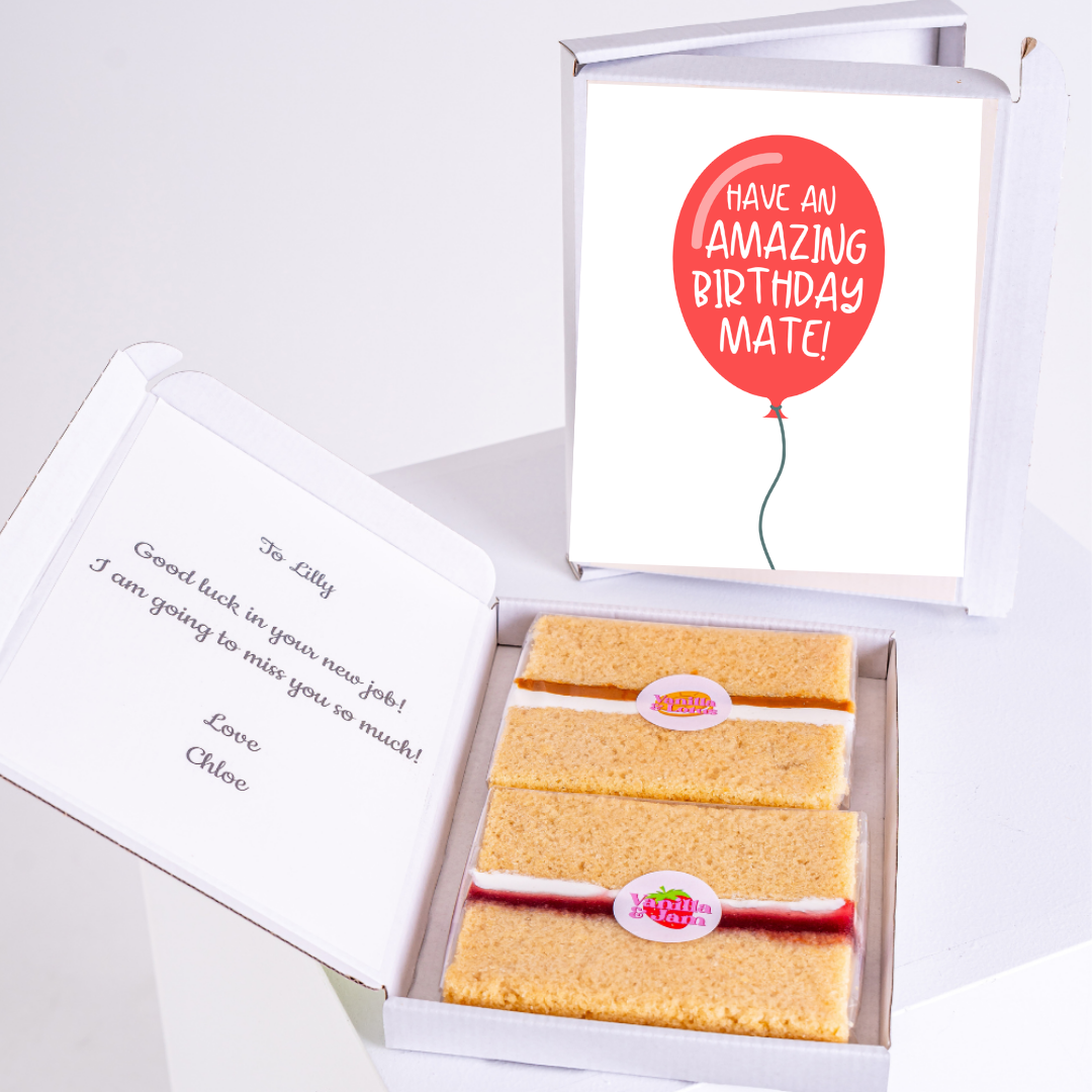 Birthday cake gift box with balloon card