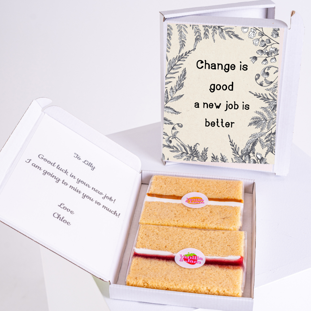 Farewell cake gift for Lilly with Change is good card.