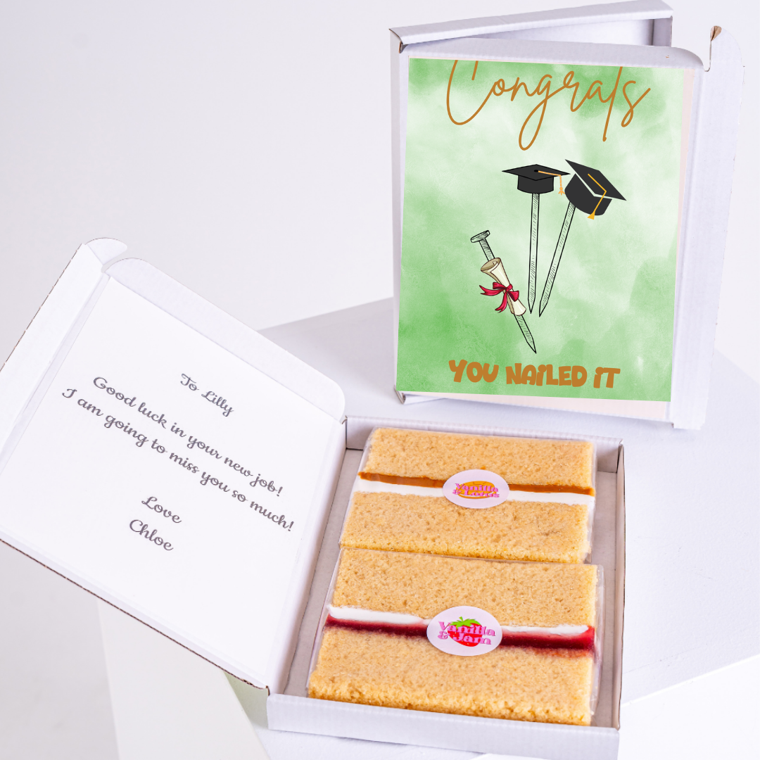 Congratulations cake gift for Lilly, You Nailed It card.