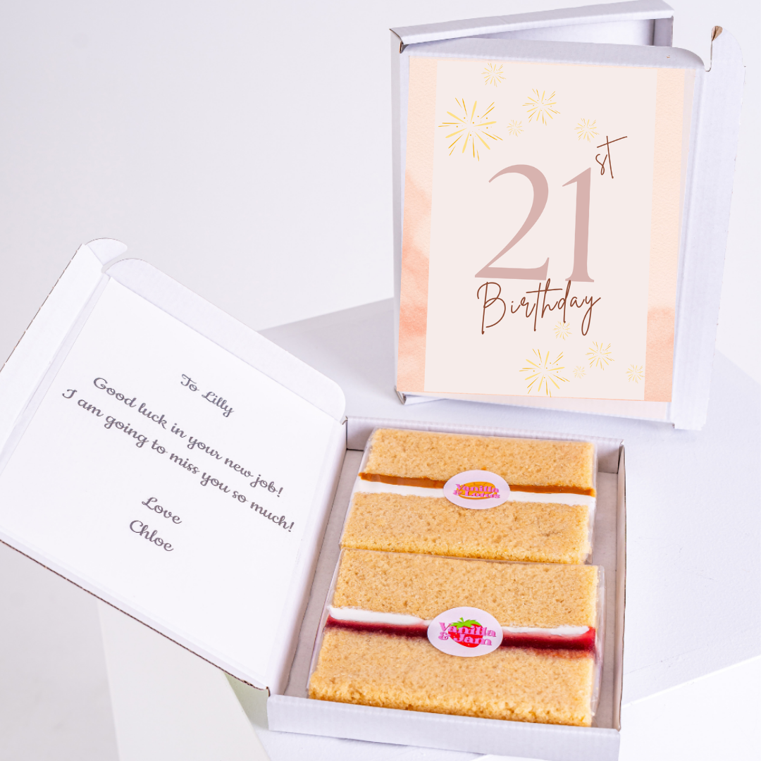 21st Birthday cake and card gift for Lilly from Chloe.