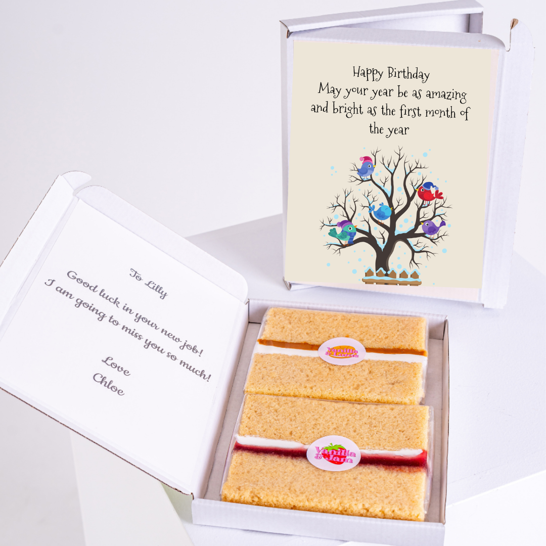Birthday cake gift set with card for Lilly.