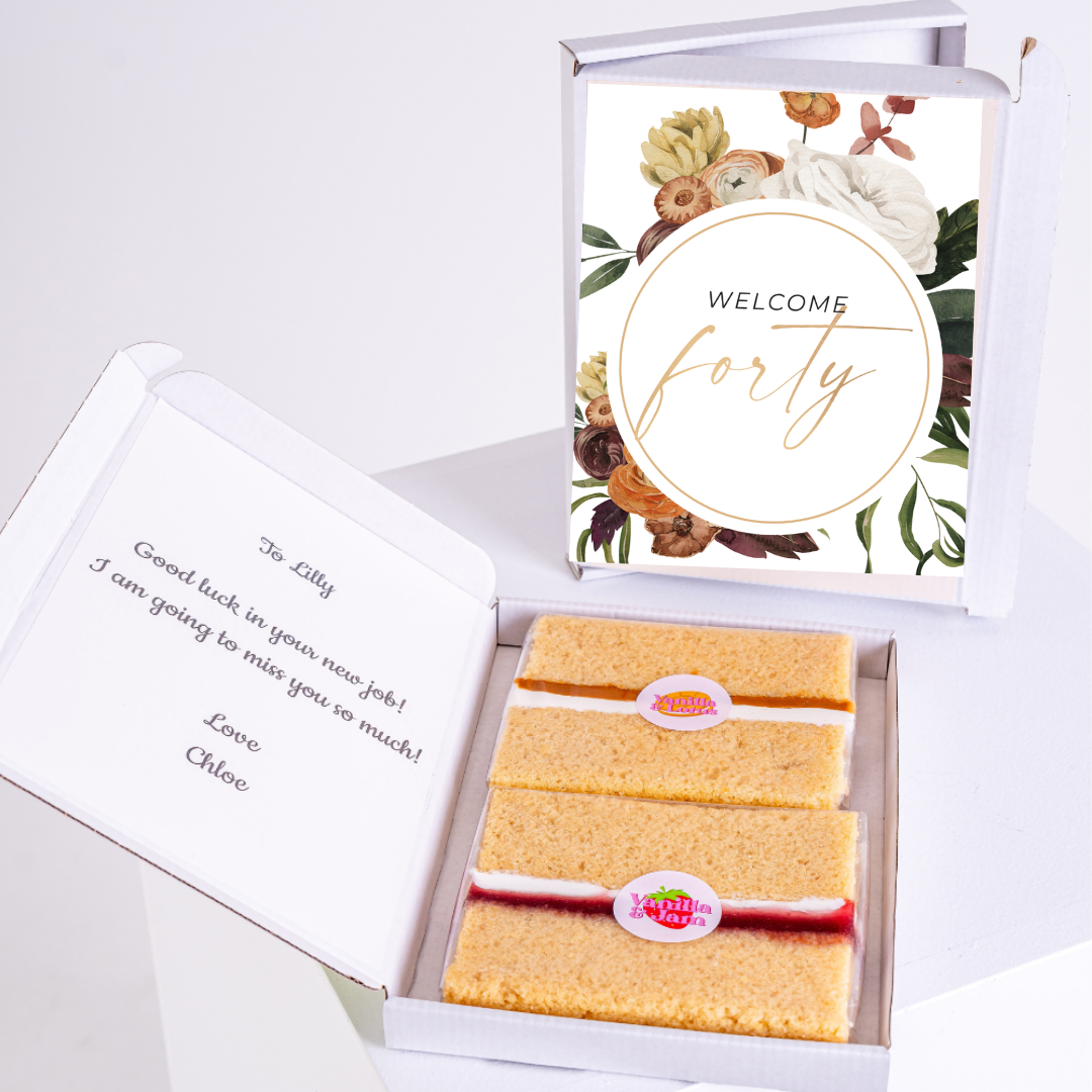 Welcome Forty cake gift for Lilly, wishing good luck.