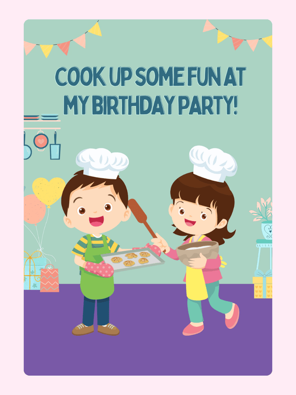 Birthday party baking invitation