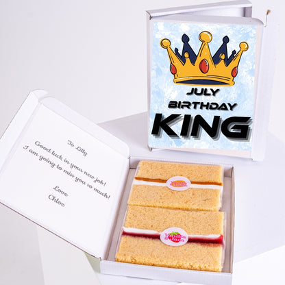 Cake box with July Birthday King card