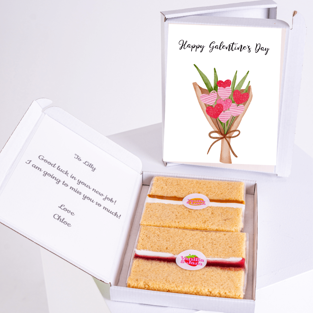 Galentine's Day gift box with card and cake, for Lilly from Chloe.