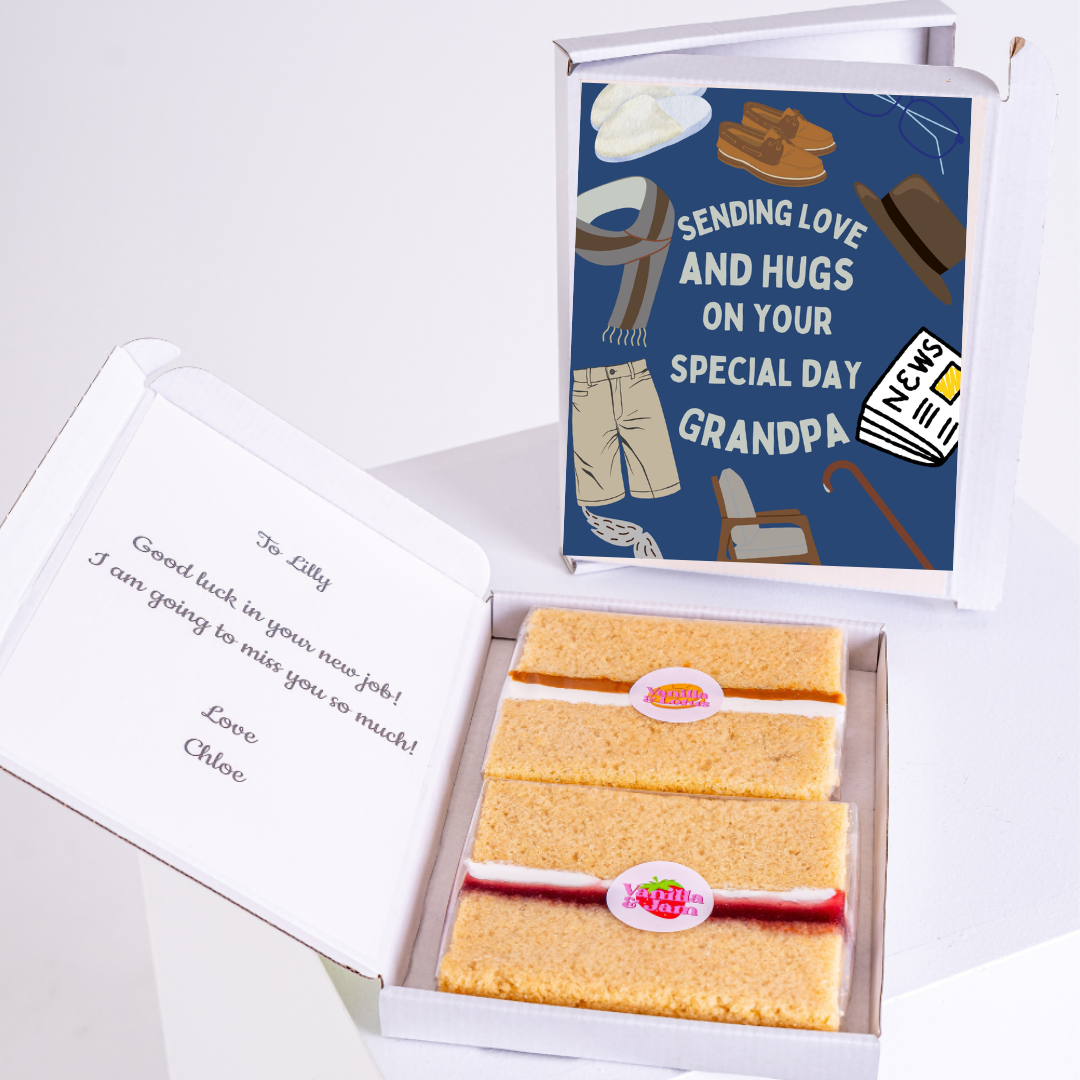 Cake gift box for Grandpa with Sending Love card.