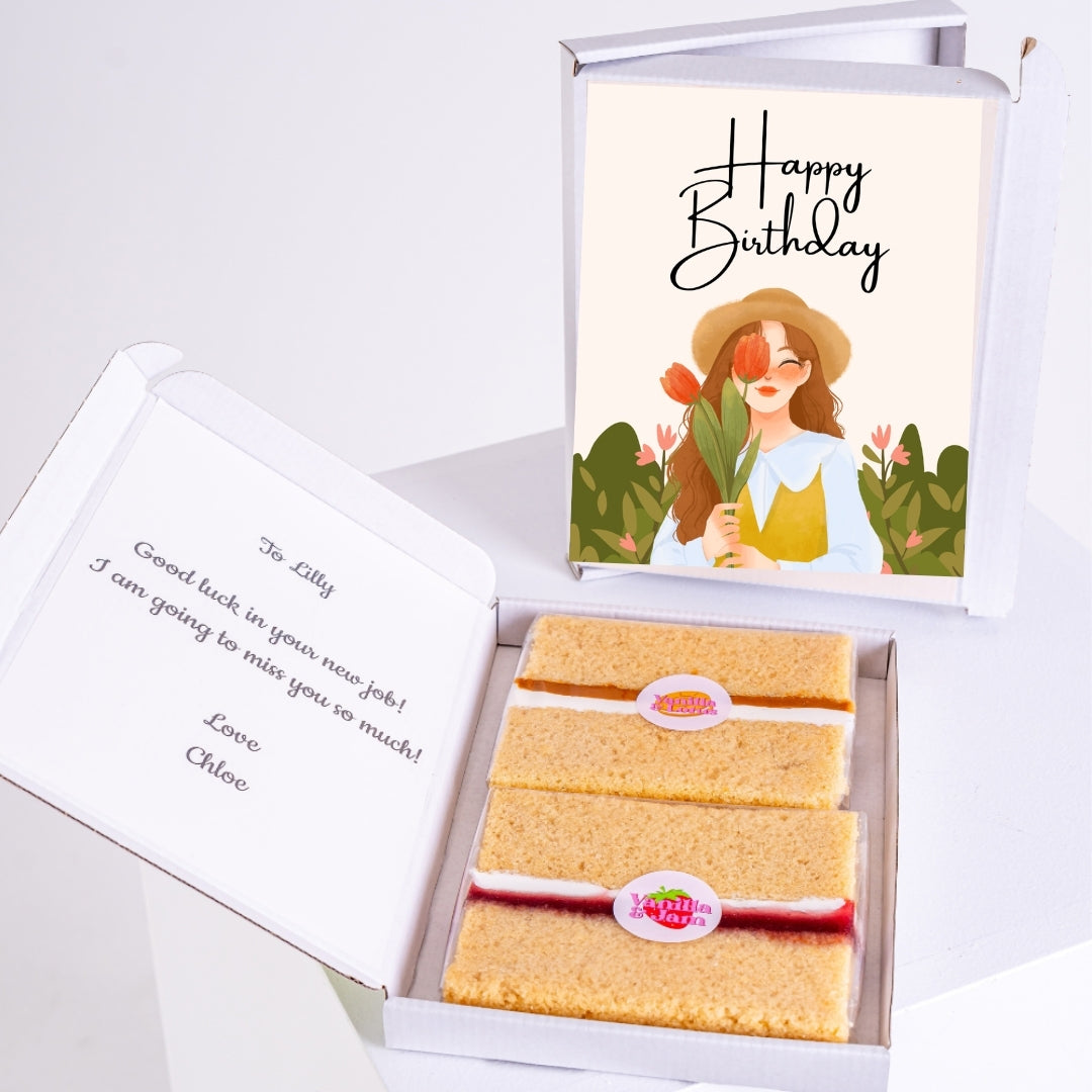 Birthday gift with floral girl design and message