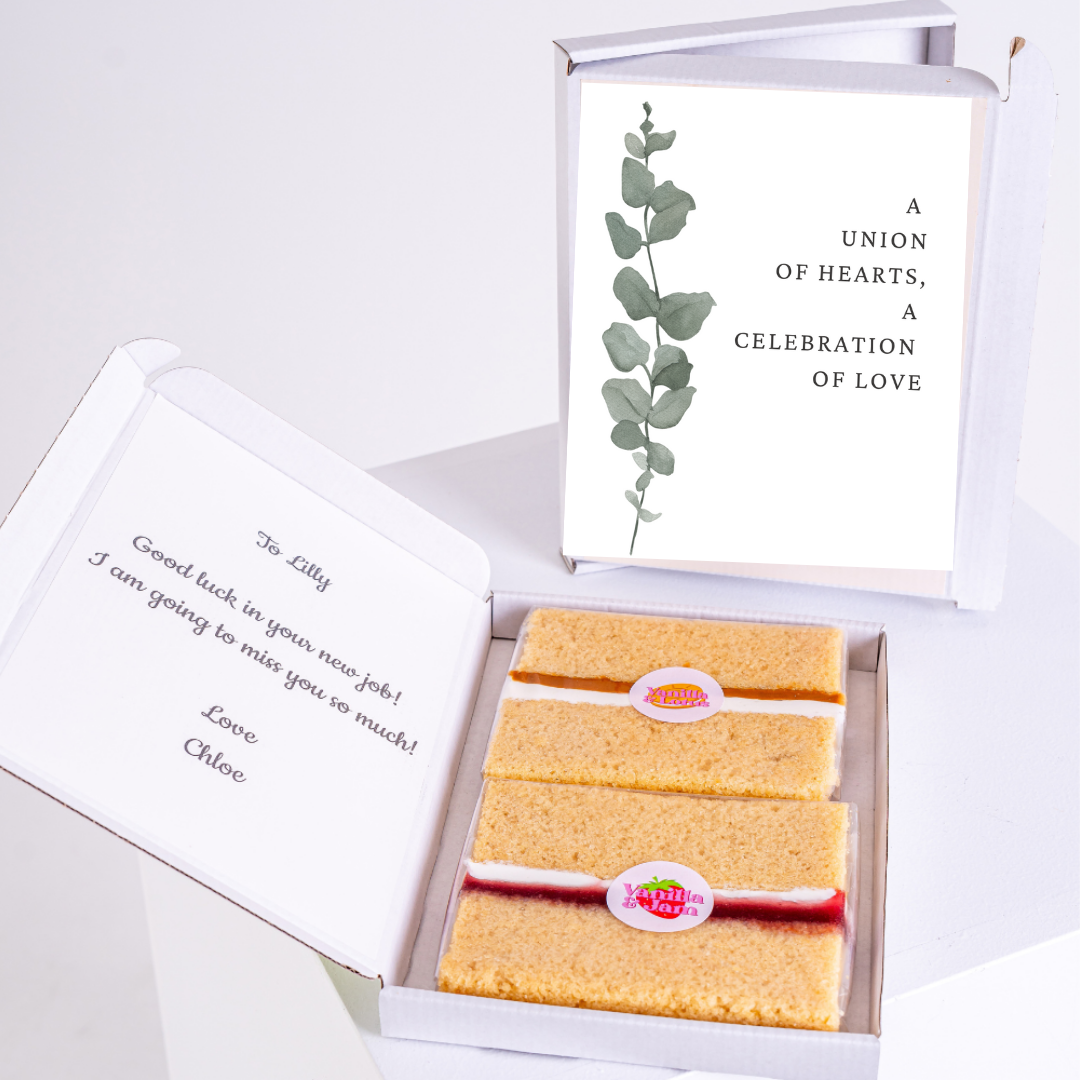 Cake gift box for Lilly with Good luck in your new job! card.